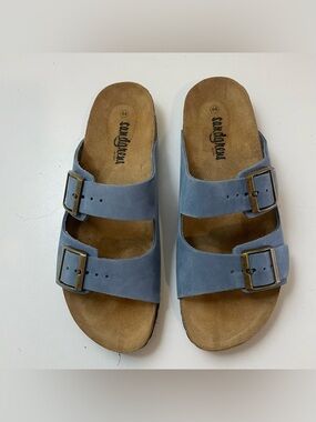 Sandgrens Men’s Costa Classic Cork Sandals Buckle Slides Blue Size EU 44 US 11